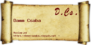 Damm Csaba névjegykártya